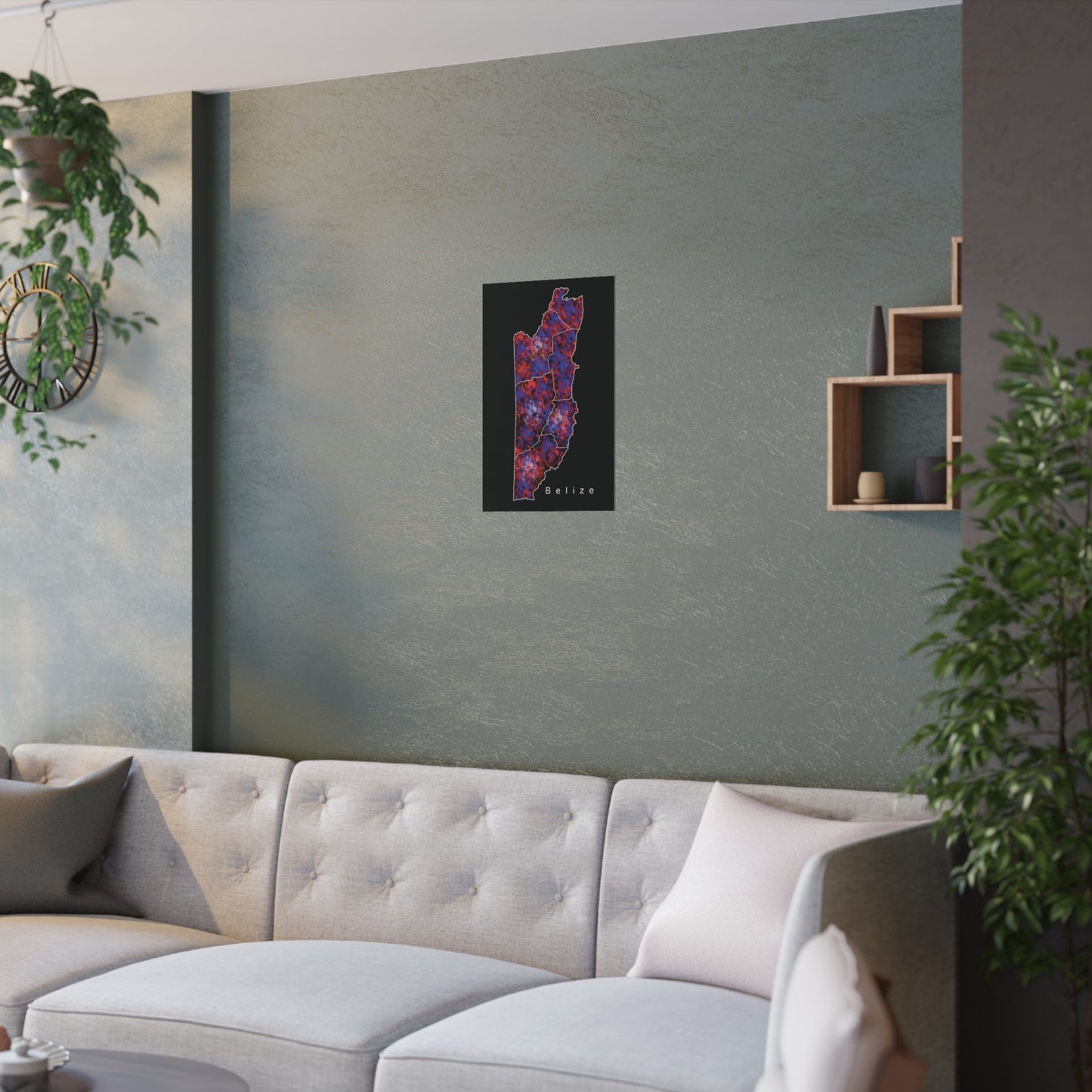 Belize Districts Outline Satin Poster (210gsm)