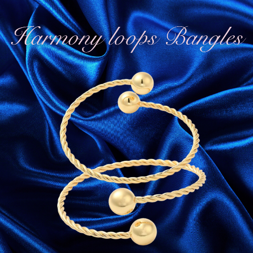 Harmony Loops Bangles (Set of 2) - 18k Gold Plated & Rhodium Plated
