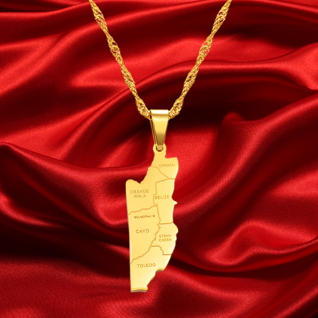 Belize Map Necklace (with Districts)
