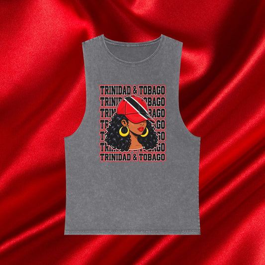 Trinidad & Tobago Girl Stonewash Tank Top