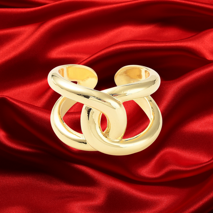 Island Tide Link Ring 18k Gold Plated