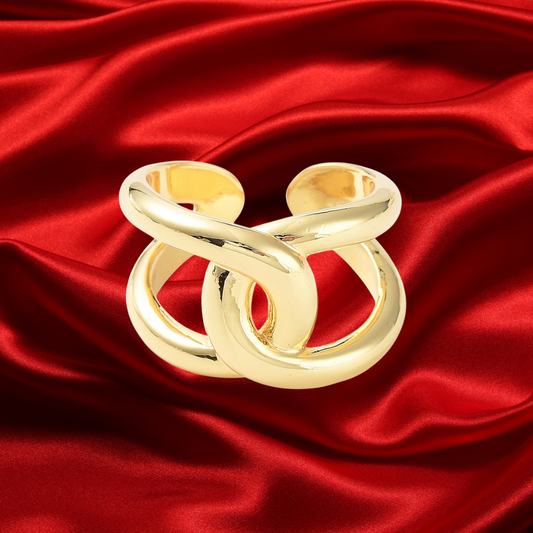 Island Tide Link Ring 18k Gold Plated