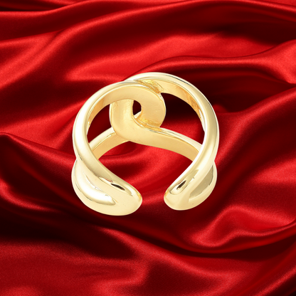 Island Tide Link Ring 18k Gold Plated