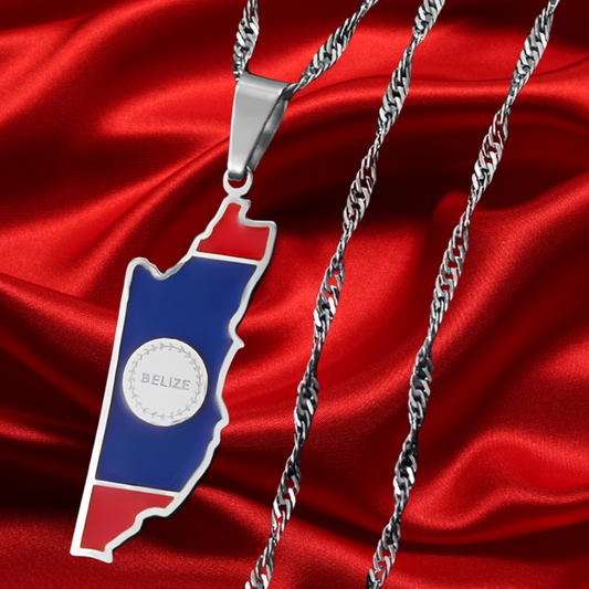 Belize Flag Map Necklace