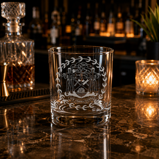 Belize Coat of Arms Engraved Whiskey Glass