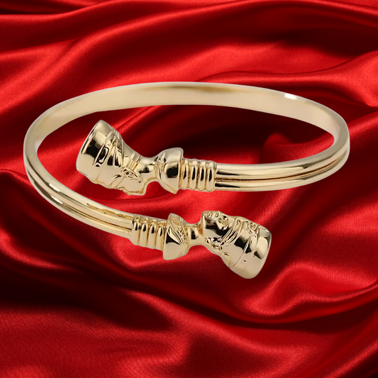 Nefertiti Bangle 18K gold plated Bangle or Necklace and Bangle Set