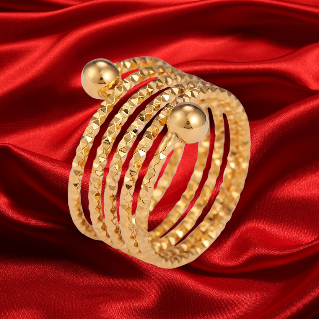 Coconut Cluster 24k yellow gold plated ring