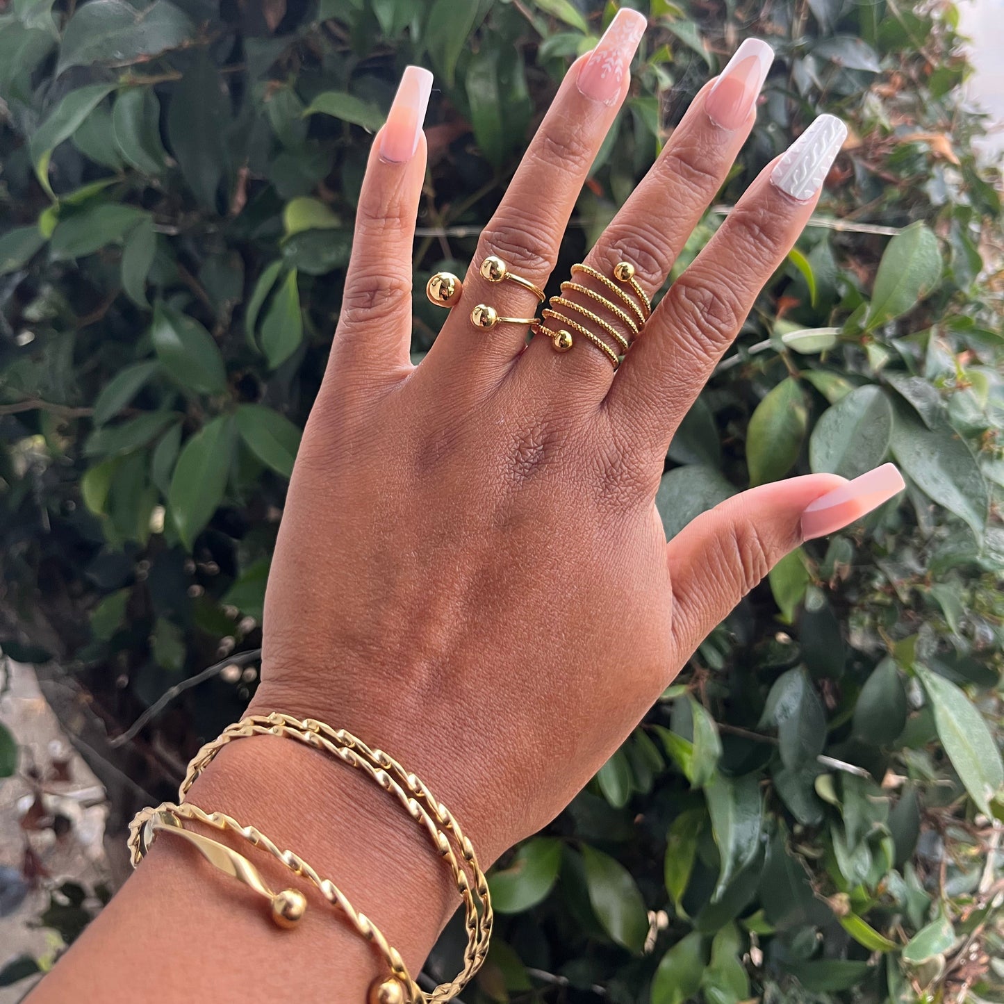Coconut Cluster 24k yellow gold plated ring
