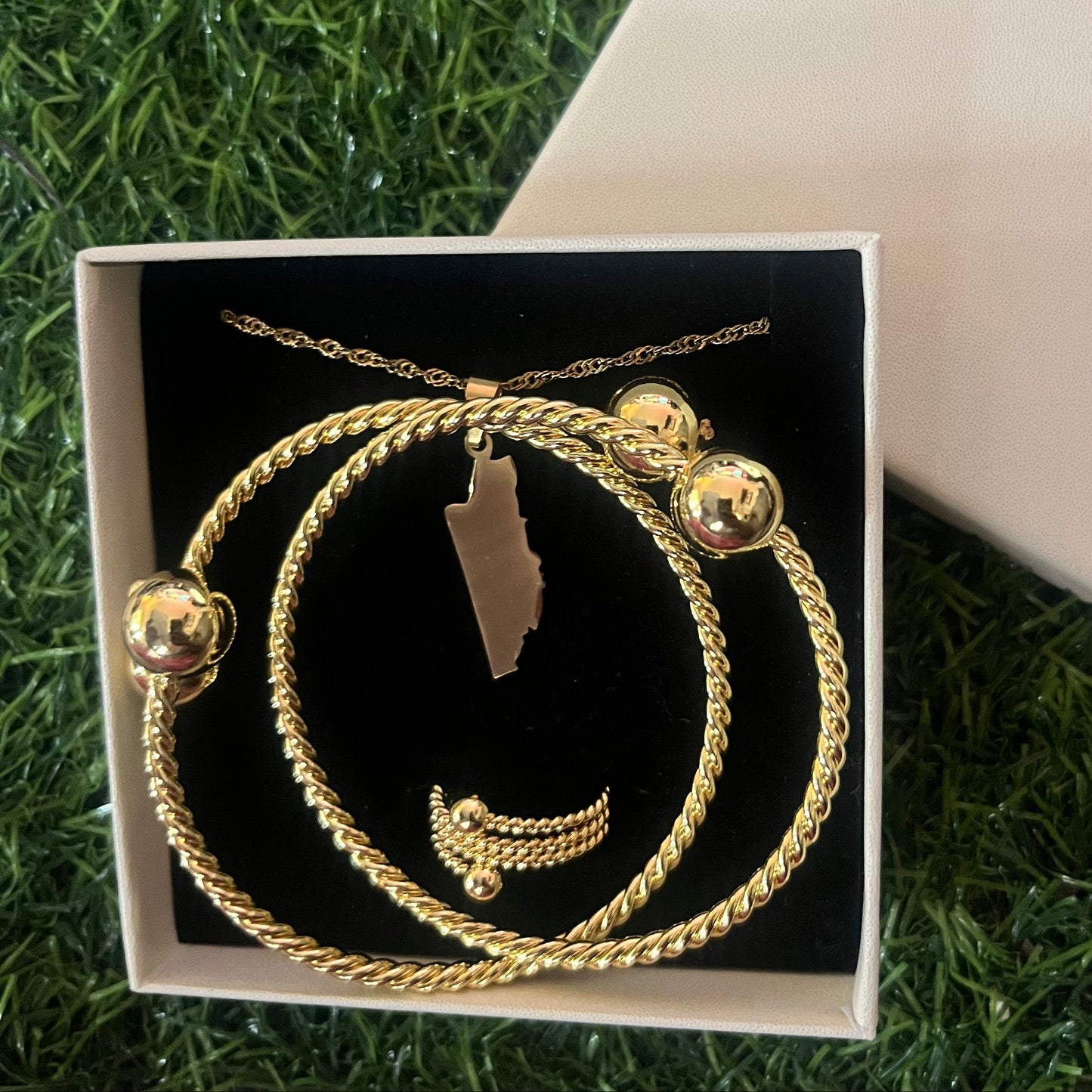 Harmony Loops Bangles (Set of 2) - 18k Gold Plated & Rhodium Plated