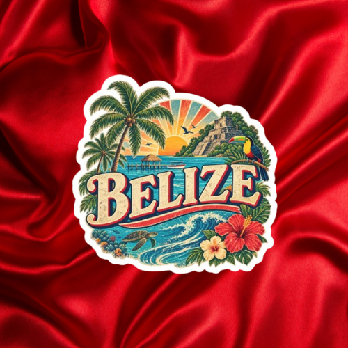 Belize Paradise Kiss-Cut Sticker