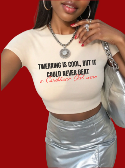 Caribbean Gal Wine Crop Baby Tee