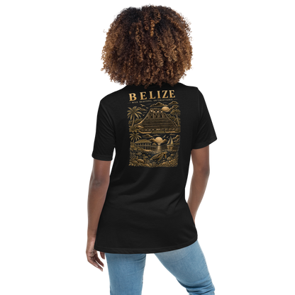 Black Belizean women’s relaxed t-shirt, back