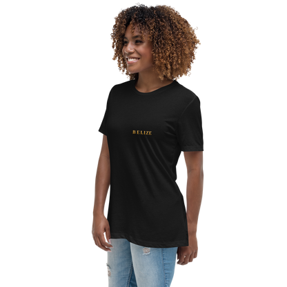 Belize shirt for women in black, left front angle
