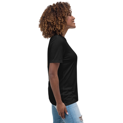 Belize apparel women’s relaxed t-shirt in black, right side
